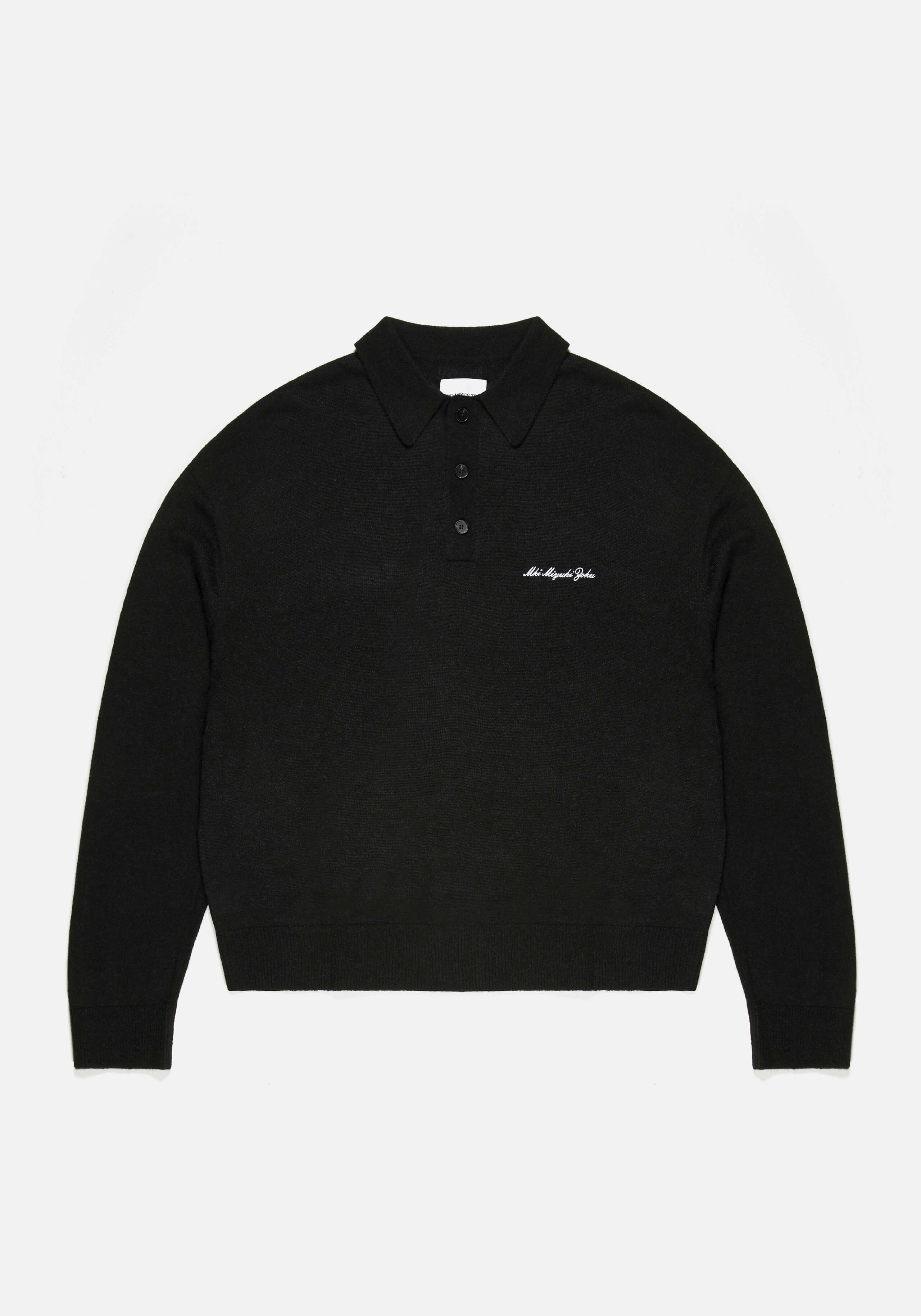 MKI LIGHTWEIGHT MOHAIR KNIT POLO LONGSLEEVE